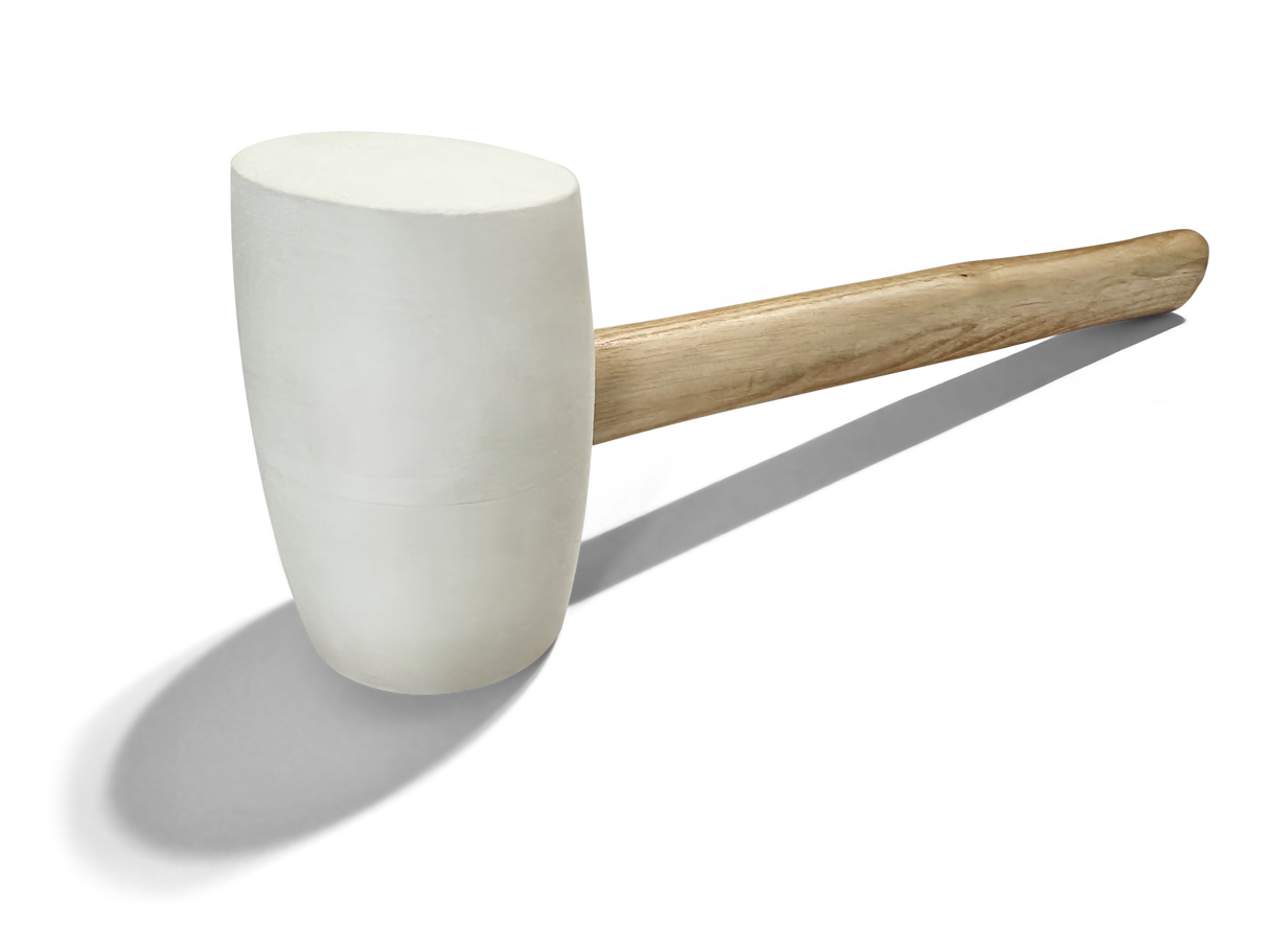 RUBBER MALLET WITH WOODEN HANDLE