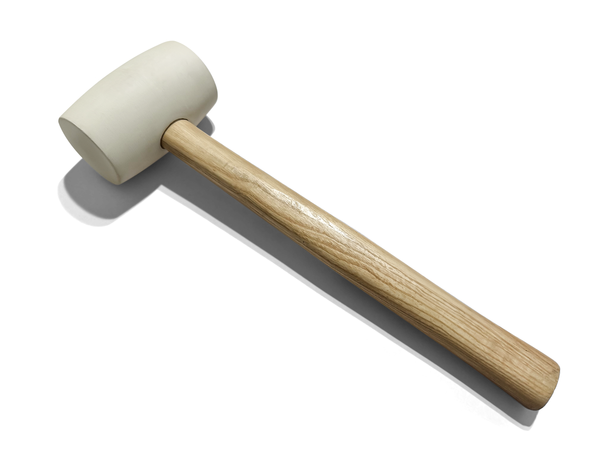 RUBBER MALLET WITH WOODEN HANDLE