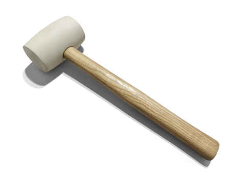 RUBBER MALLET WITH WOODEN HANDLE